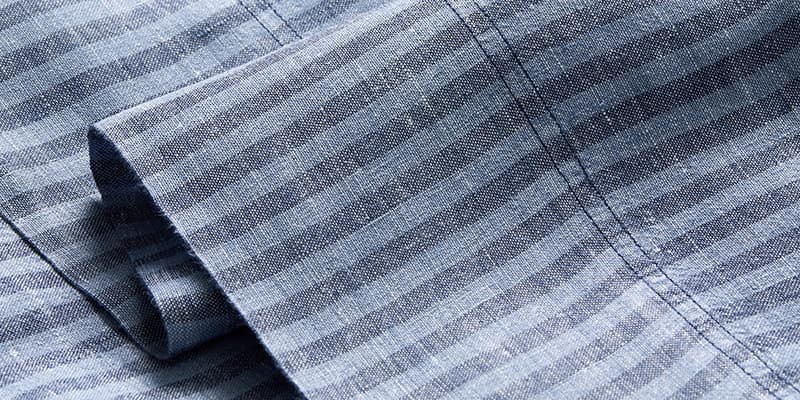 Close-up of striped Washed European Linen