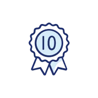 icon of a ribbon with the number 10 in the center