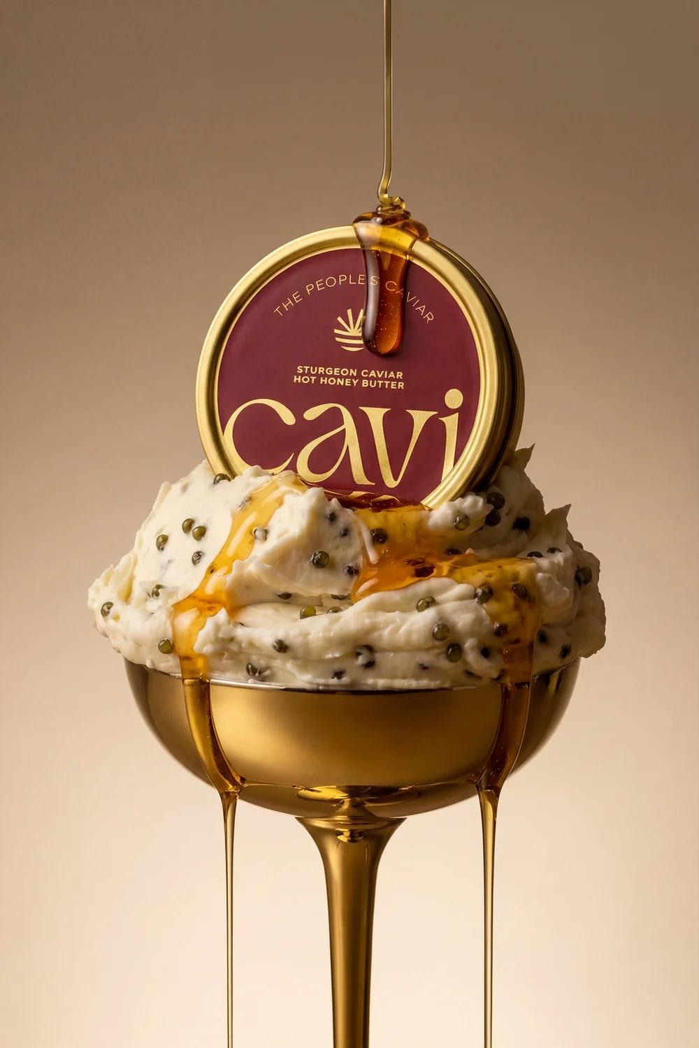 Sturgeon Caviar Hot Honey Butter