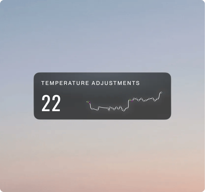 Temperature adjustments card showing overnight changes