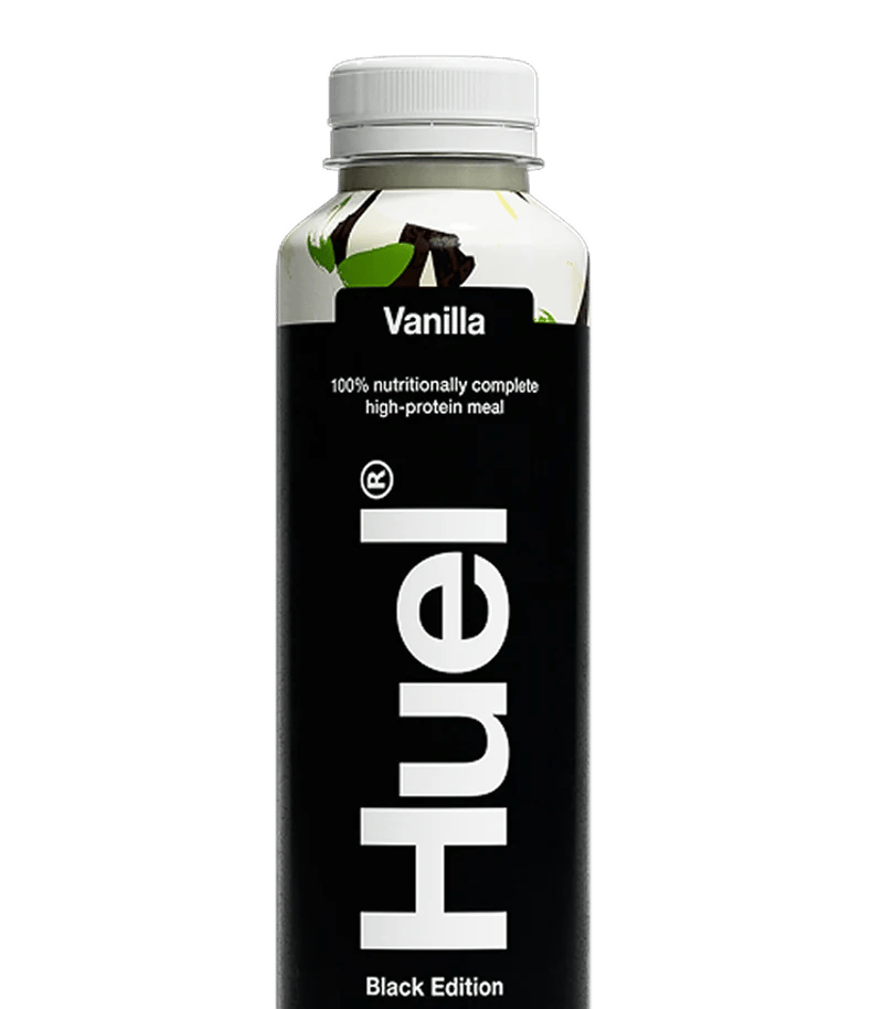 Image of a Huel Black Edition chocolate peanut butter flavour bottle