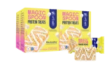Two boxes of Magic Spoon Marshmallow Protein Treats with an unwrapped bar