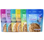 Six bags of Magic Spoon Protein Granola in assorted flavors