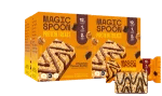 Two boxes of Magic Spoon Chocolatey Peanut Butter Protein Treats with unwrapped bars