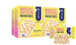 Two boxes of Magic Spoon Marshmallow Protein Treats with an unwrapped bar