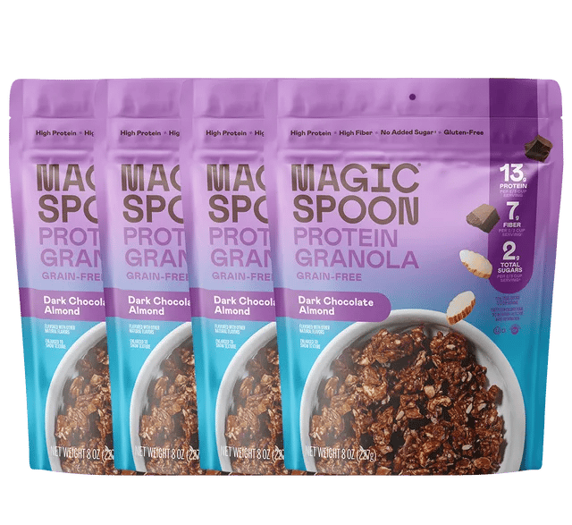 Bags of Magic Spoon Dark Chocolate Almond Protein Granola