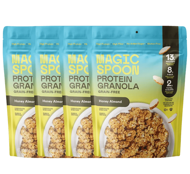 Bags of Magic Spoon Honey Almond Protein Granola
