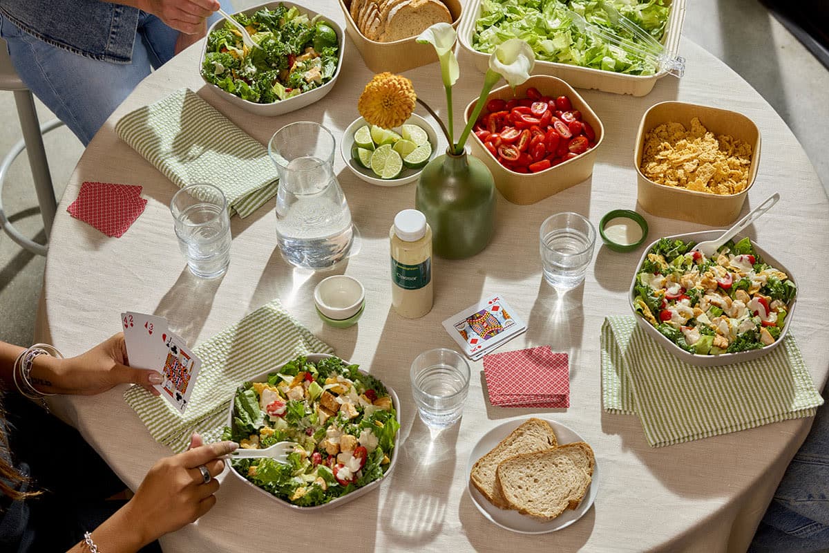 Table photo with SG salads