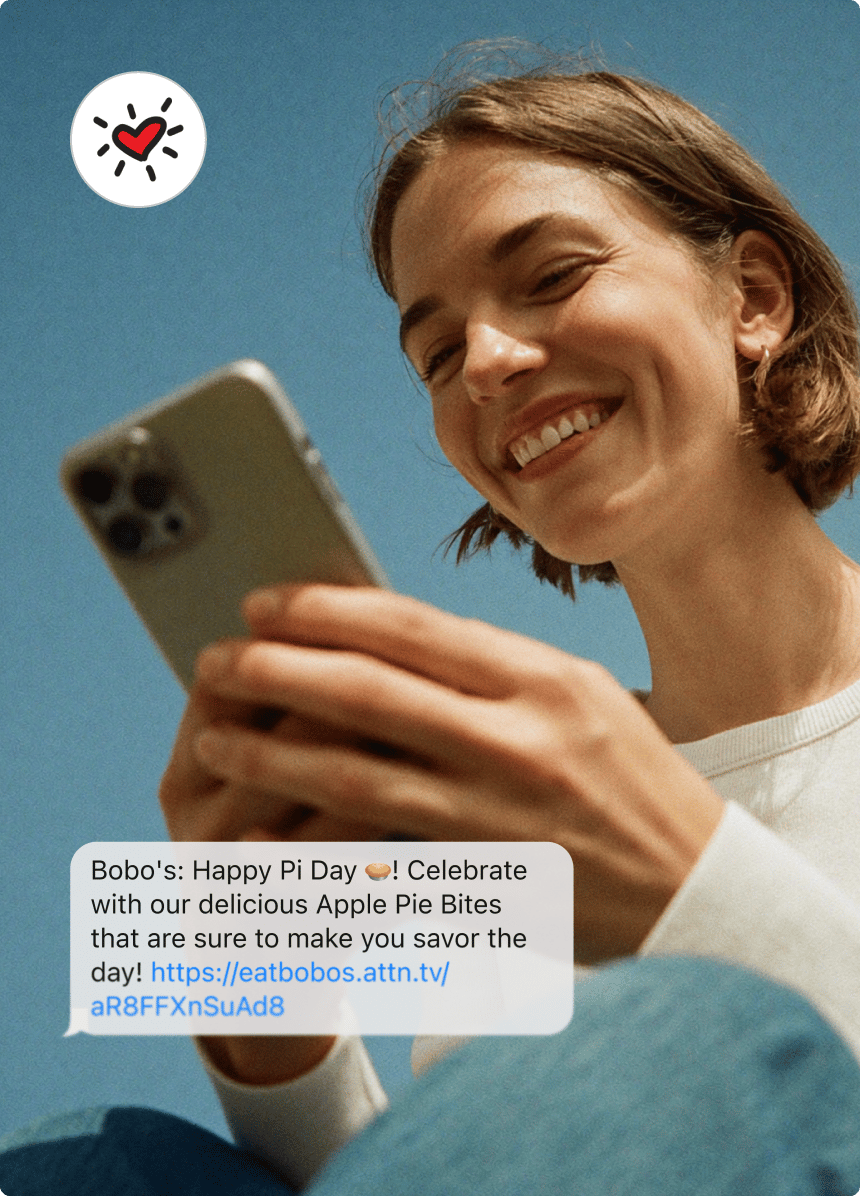 Texts We Love — SMS example on a phone