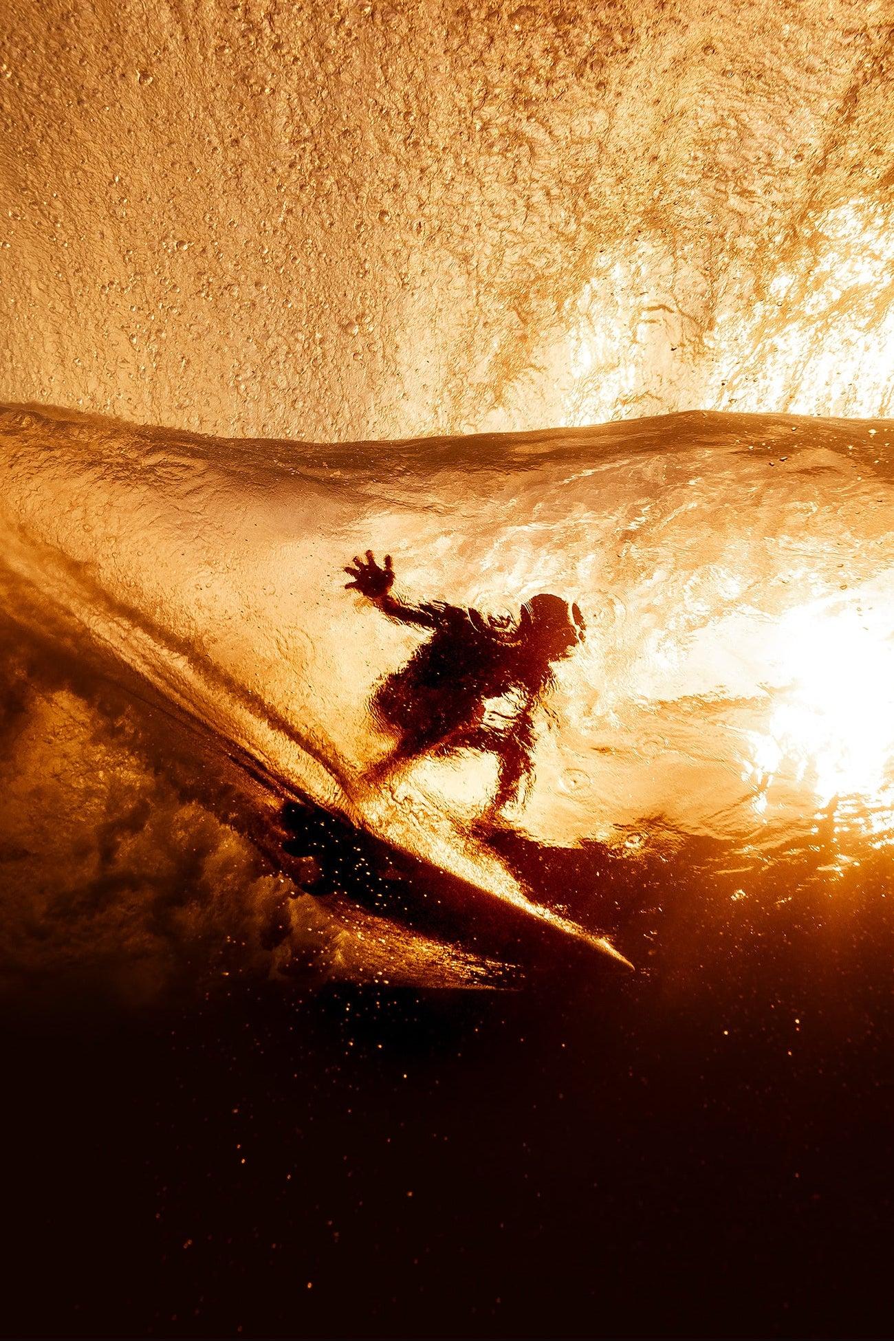 Surfer underwater