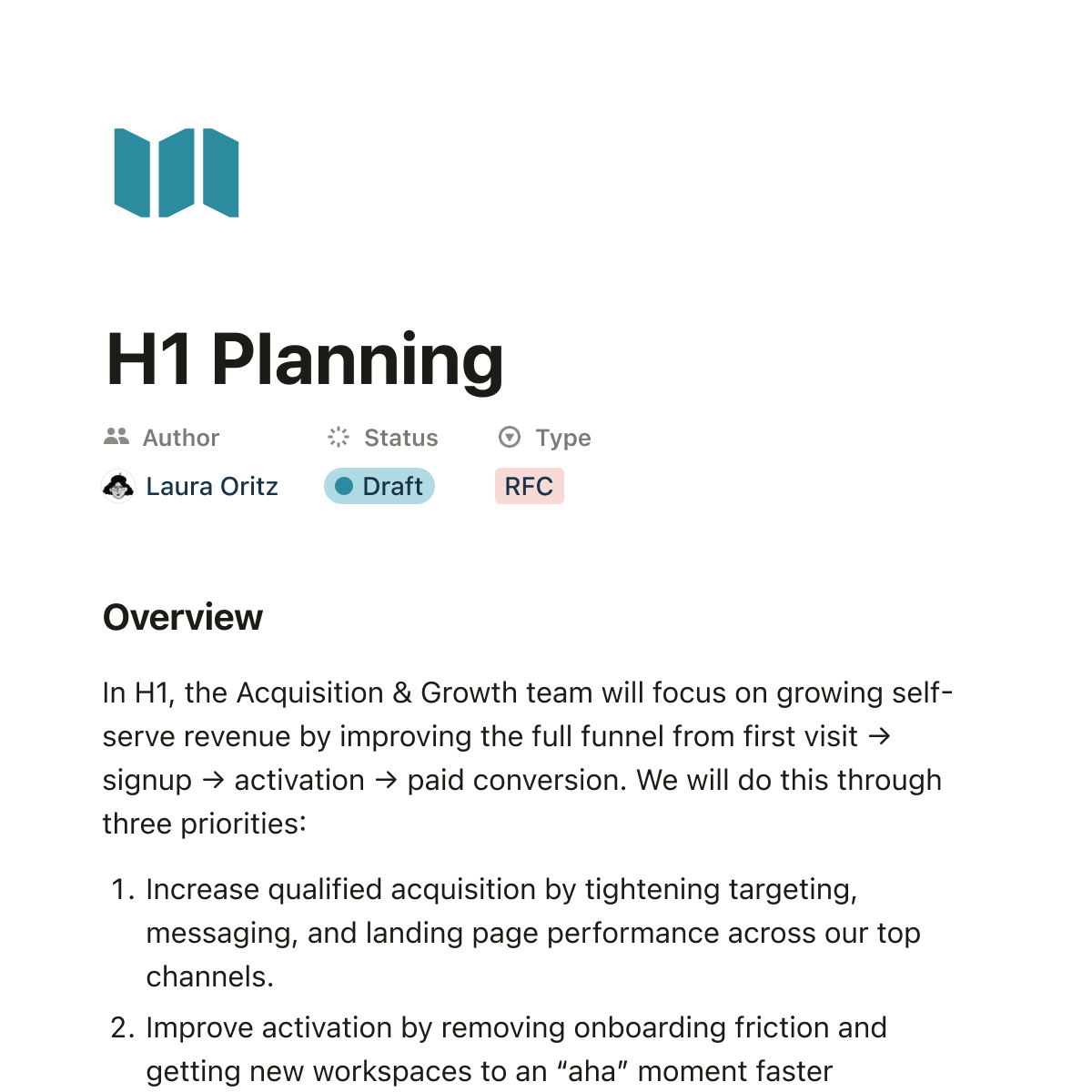 H1 Planning doc