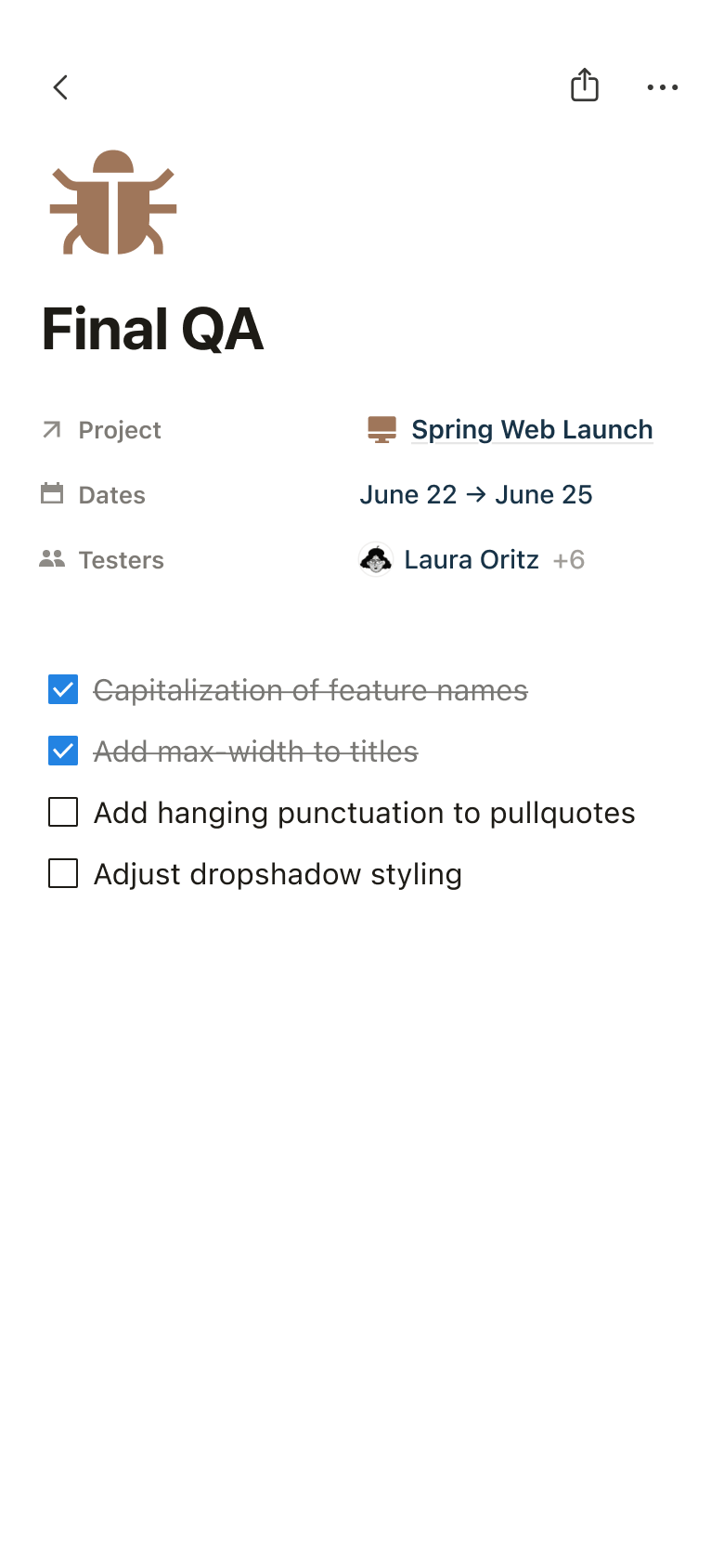 Launch tracker timeline