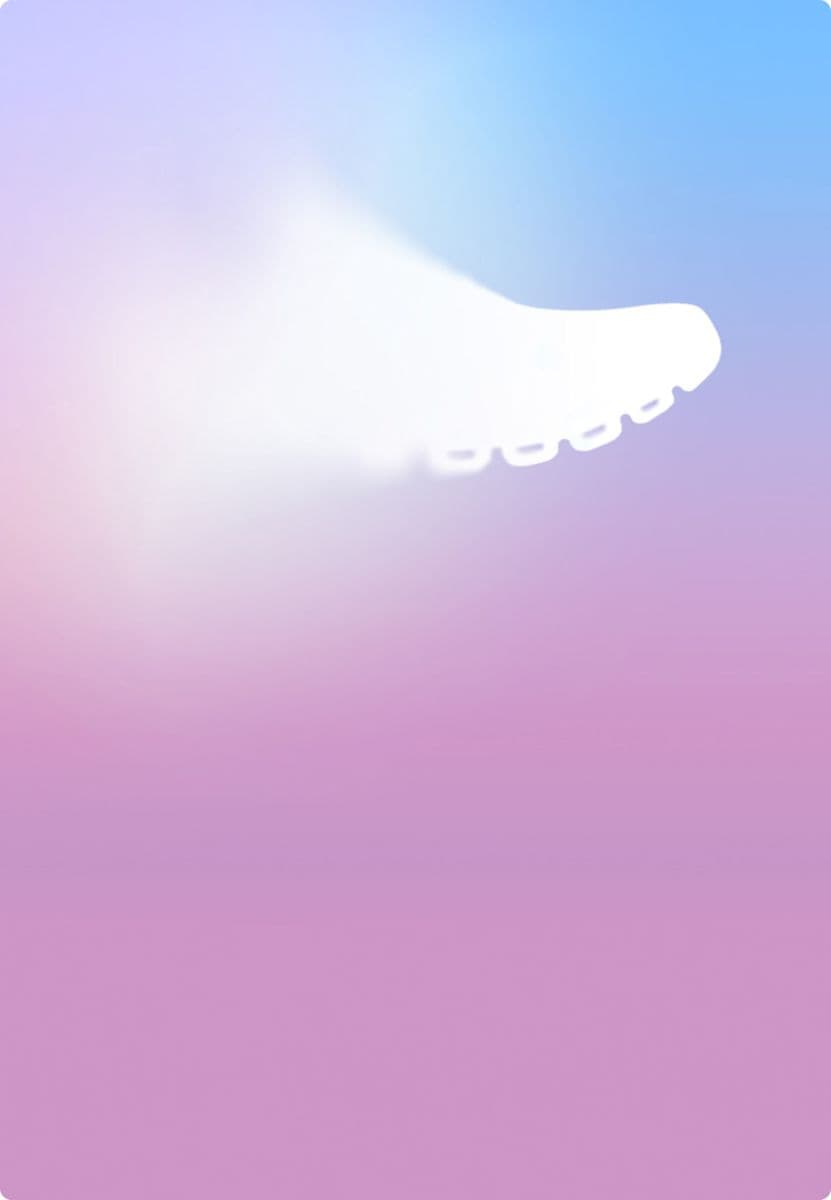 A white silhouette of the Cloudprime coming out of a blurry cloud, on a gradient blue and pink background.