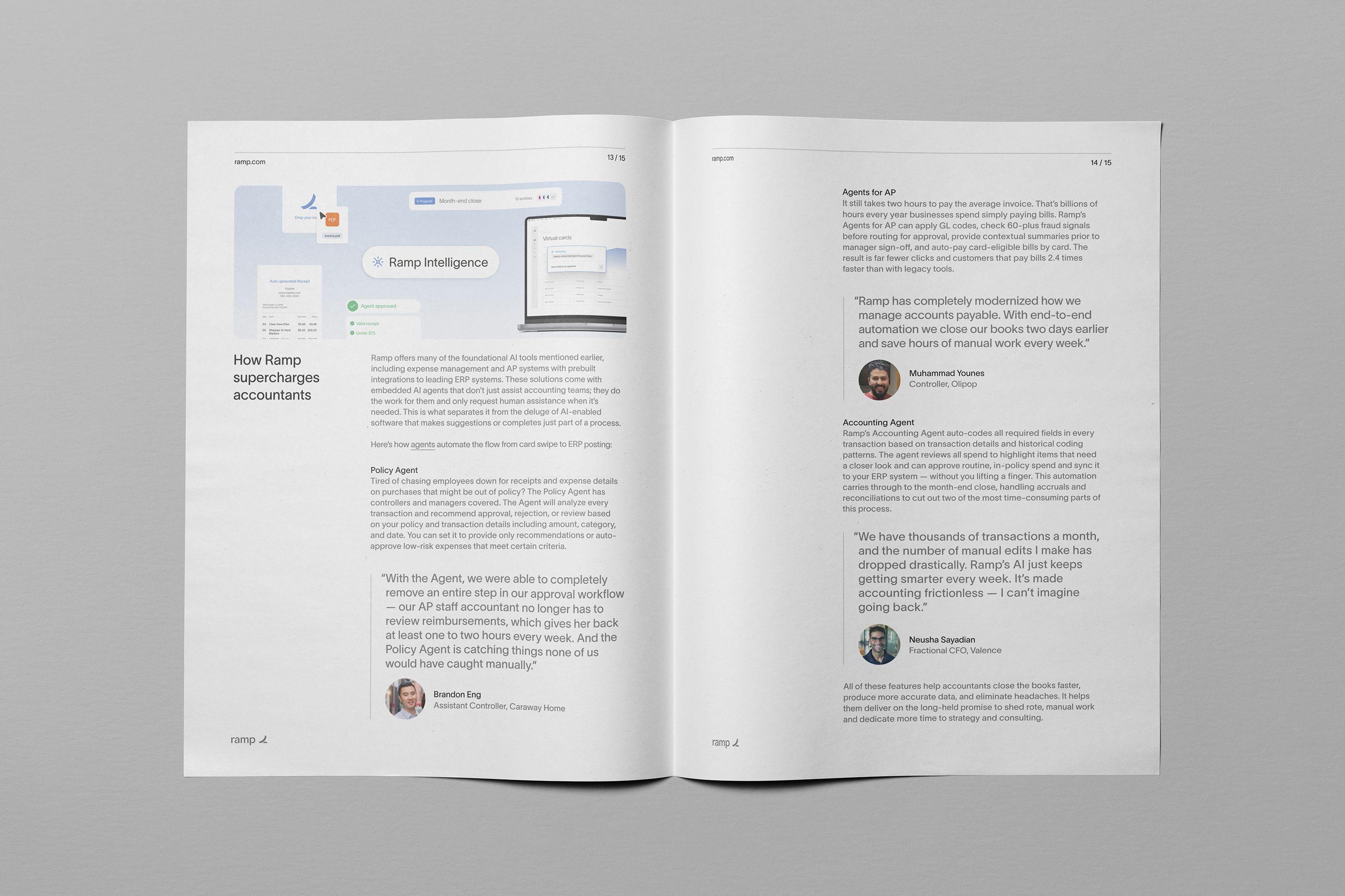 Preview of the inside pages of the AI in accounting report