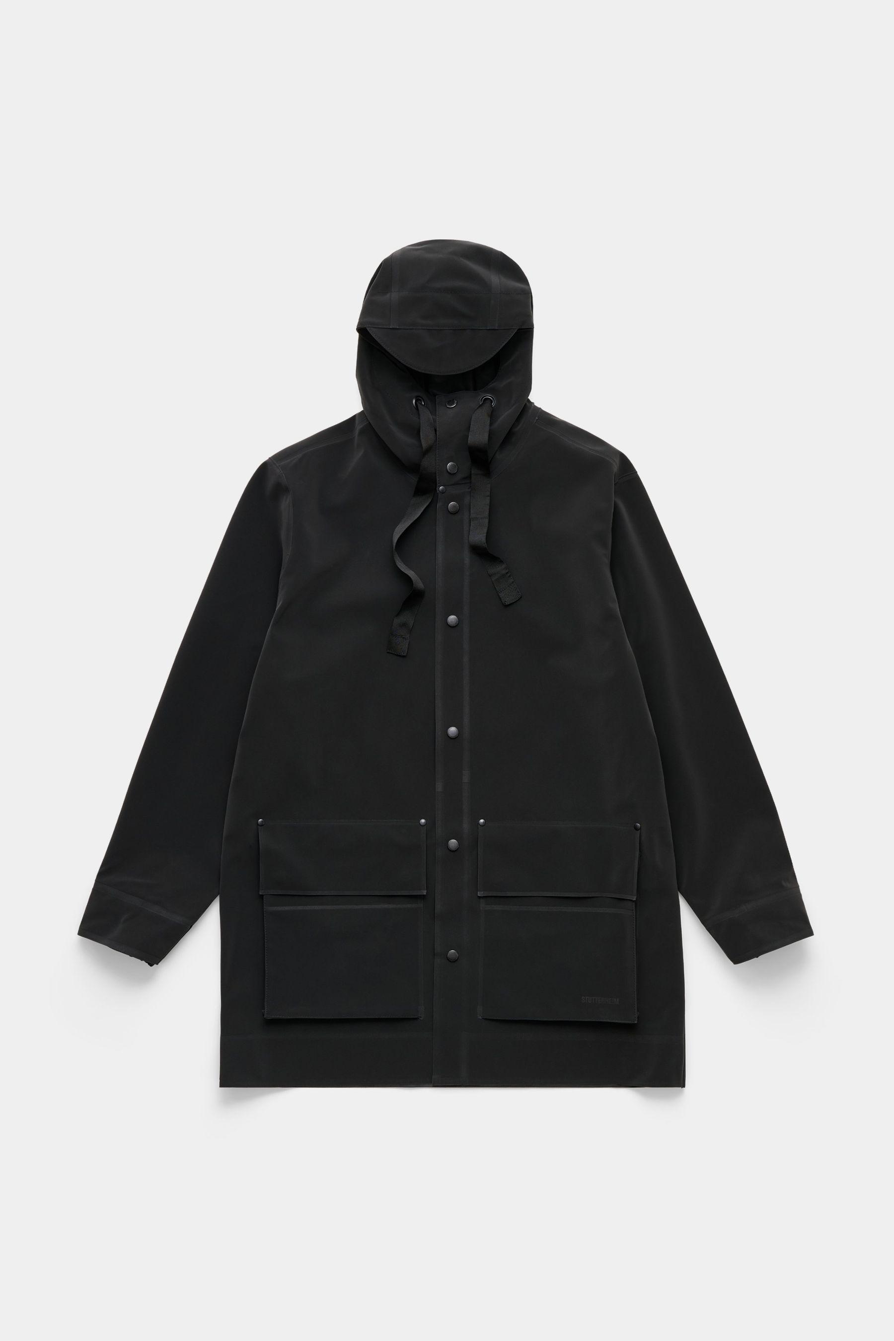 stutterheim stockholm 15 raincoat black men jackets
