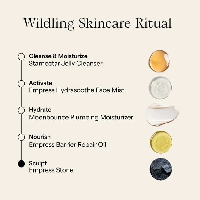 The Wildling skincare ritual, step by step
