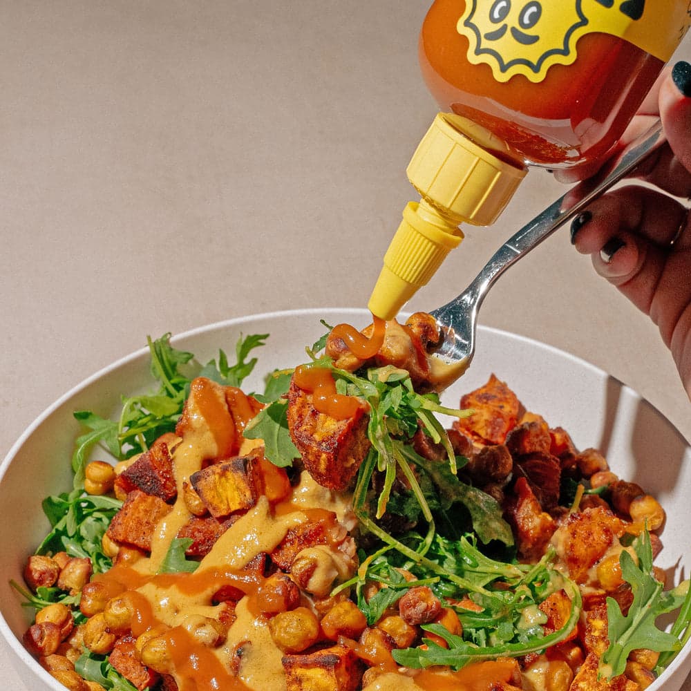 Spicy Chickpea + Sweet Potato Bowl